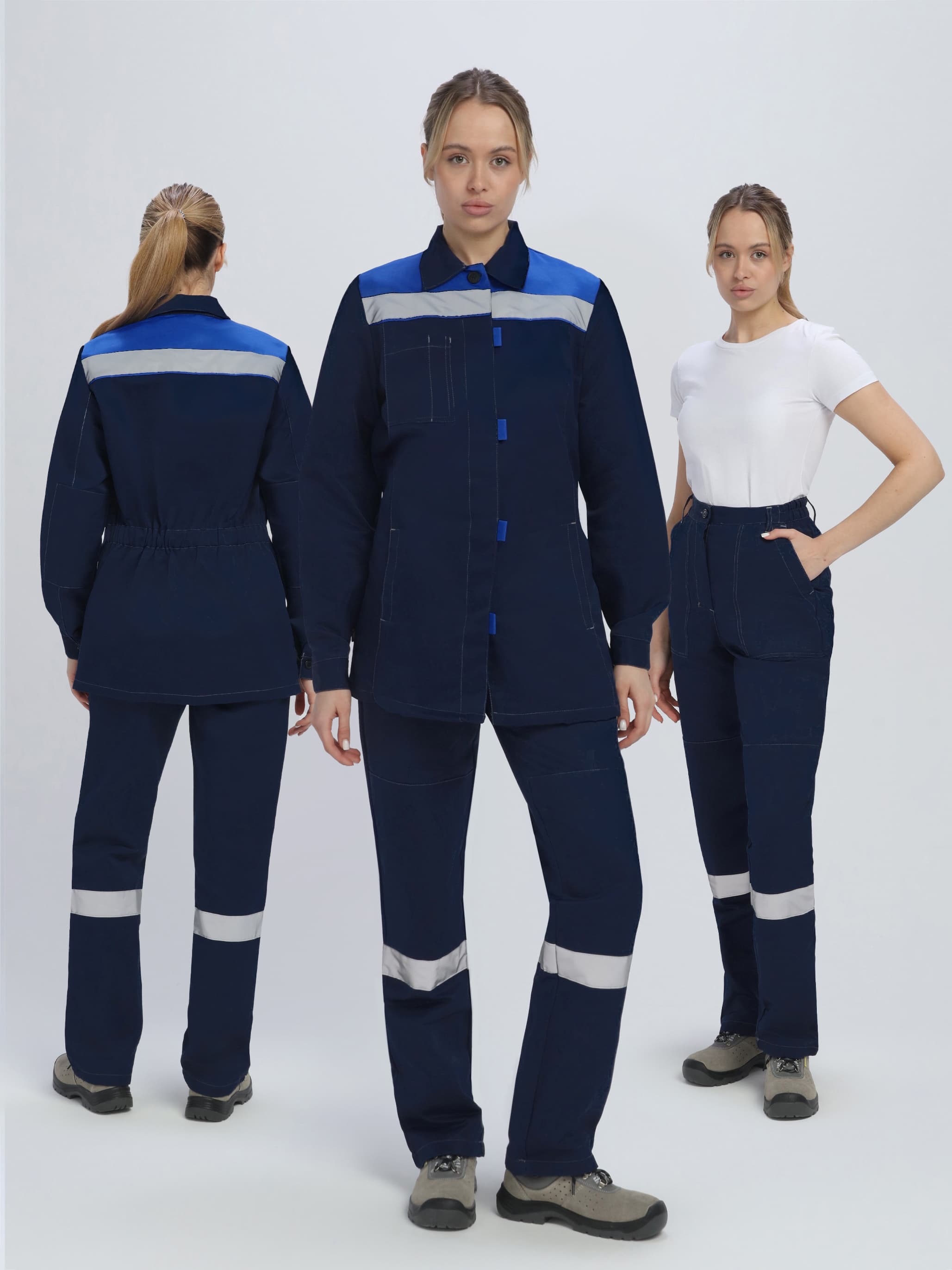 костюм женский веснис-1 соп (тк.смесовая,210) брюки, т.синий / васильковый